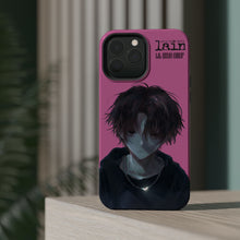 Load image into Gallery viewer, SERIAL EXPERIMENTS LAIN X LIL BRUH GWOP MAGNETIC IMPACT RESISTANT TOUGH PINK PHONE CASE