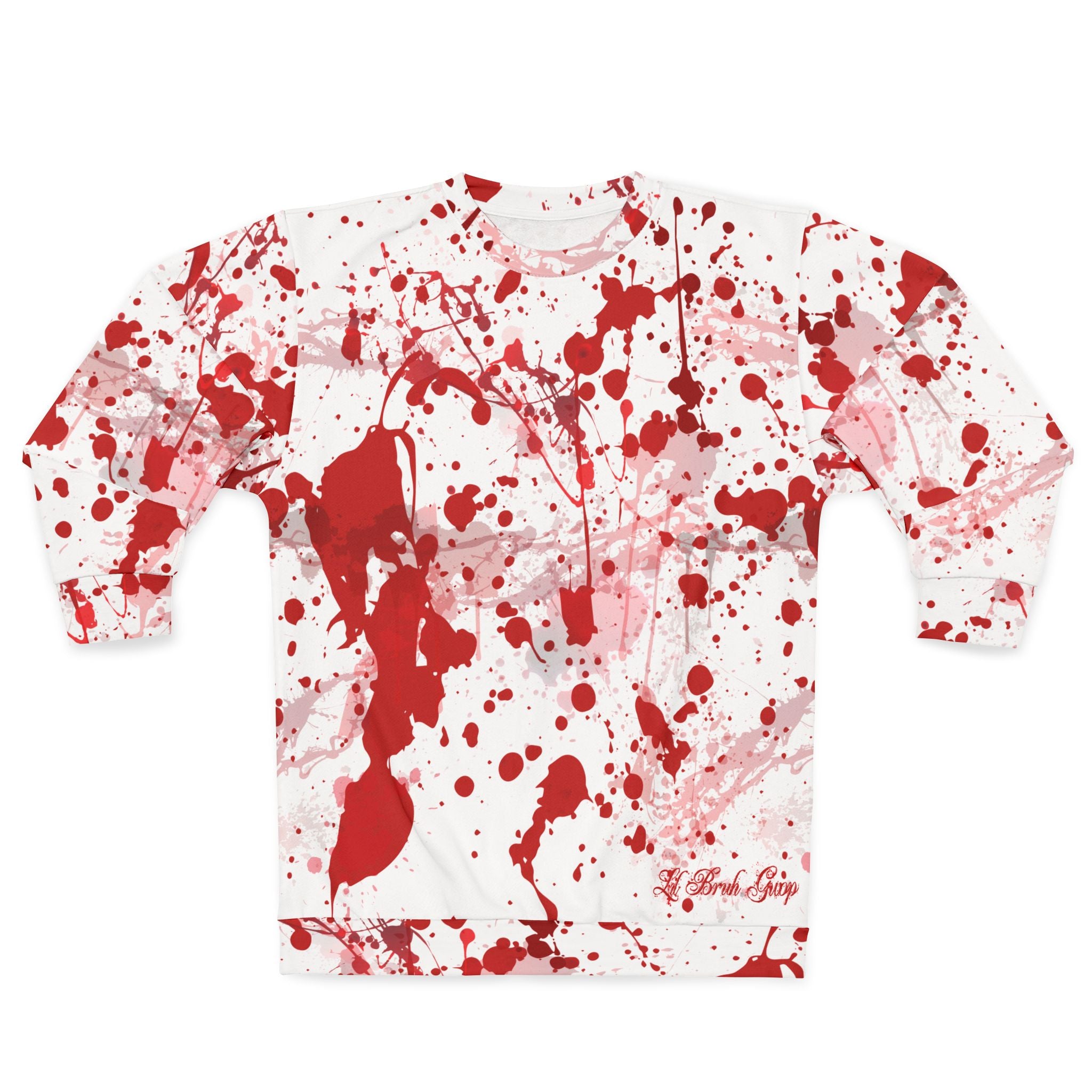 BLOOD SPLATTER SWEATSHIRT - WHITE – LIL BRUH GWOP