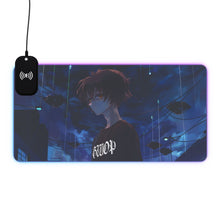 Load image into Gallery viewer, LIL BRUH GWOP ANIME UFO GOODBYE おやすみ LED GAMING MOUSE PAD WIRELESS CHARGING