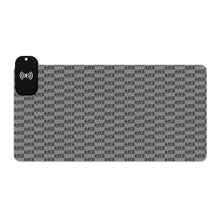 Load image into Gallery viewer, RAINY BEAR X LIL BRUH GWOP SFCB GREY MONOGRAM LED GAMING MOUSE PAD WIRELESS CHARGING - GREY