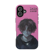 Load image into Gallery viewer, SERIAL EXPERIMENTS LAIN X LIL BRUH GWOP MAGNETIC IMPACT RESISTANT TOUGH PINK PHONE CASE