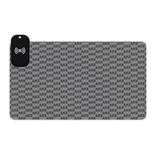 Load image into Gallery viewer, RAINY BEAR X LIL BRUH GWOP SFCB GREY MONOGRAM LED GAMING MOUSE PAD WIRELESS CHARGING - GREY