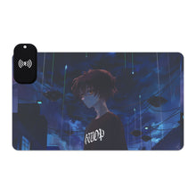 Load image into Gallery viewer, LIL BRUH GWOP ANIME UFO GOODBYE おやすみ LED GAMING MOUSE PAD WIRELESS CHARGING