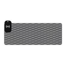 Load image into Gallery viewer, RAINY BEAR X LIL BRUH GWOP SFCB GREY MONOGRAM LED GAMING MOUSE PAD WIRELESS CHARGING - GREY