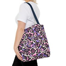 Load image into Gallery viewer, TRIPPY WITCHY MUSHROOM LIL BRUH GWOP® CAMO TOTE BAG 2026