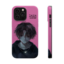 Load image into Gallery viewer, SERIAL EXPERIMENTS LAIN X LIL BRUH GWOP MAGNETIC IMPACT RESISTANT TOUGH PINK PHONE CASE