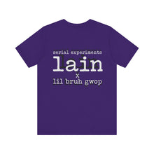 Load image into Gallery viewer, SERIAL EXPERIMENTS LAIN X LIL BRUH GWOP ANIME TEE - MULTI COLORS