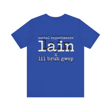 Load image into Gallery viewer, SERIAL EXPERIMENTS LAIN X LIL BRUH GWOP ANIME TEE - MULTI COLORS
