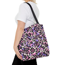 Load image into Gallery viewer, TRIPPY WITCHY MUSHROOM LIL BRUH GWOP® CAMO TOTE BAG 2026