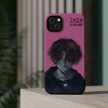 Load image into Gallery viewer, SERIAL EXPERIMENTS LAIN X LIL BRUH GWOP MAGNETIC IMPACT RESISTANT TOUGH PINK PHONE CASE