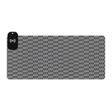 Load image into Gallery viewer, RAINY BEAR X LIL BRUH GWOP SFCB GREY MONOGRAM LED GAMING MOUSE PAD WIRELESS CHARGING - GREY