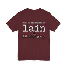 Load image into Gallery viewer, SERIAL EXPERIMENTS LAIN X LIL BRUH GWOP ANIME TEE - MULTI COLORS