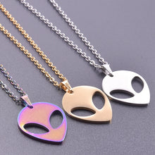 Load image into Gallery viewer, STARSEED ALIEN HEAD NECKLACES / KEYCHAINS STAINLESS STEEL MULTI COLORS