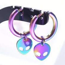 Load image into Gallery viewer, STARSEED ALIEN HEAD NECKLACES / KEYCHAINS STAINLESS STEEL MULTI COLORS