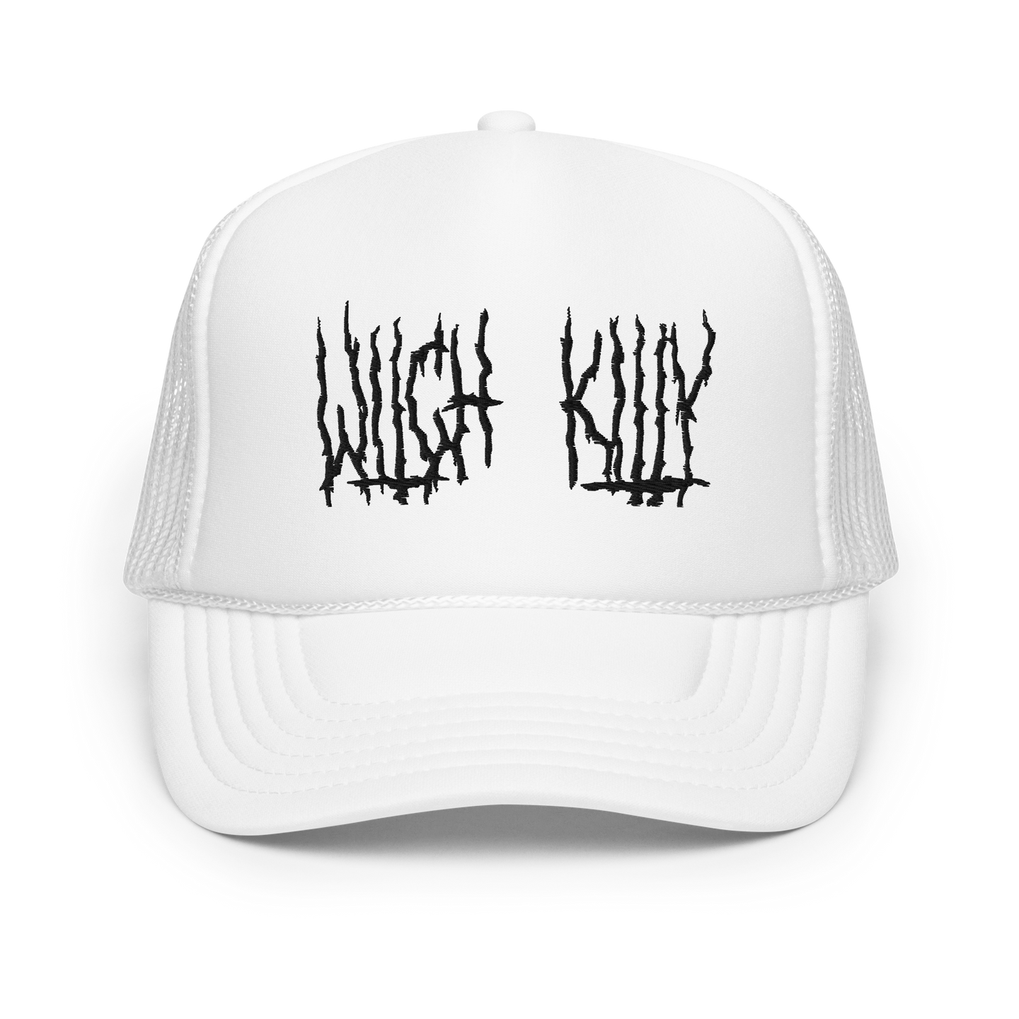 WITCH KITTY EMBROIDERED HAT - WHITE