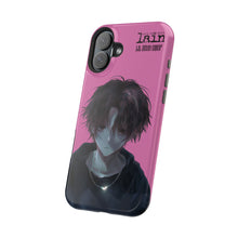 Load image into Gallery viewer, SERIAL EXPERIMENTS LAIN X LIL BRUH GWOP MAGNETIC IMPACT RESISTANT TOUGH PINK PHONE CASE
