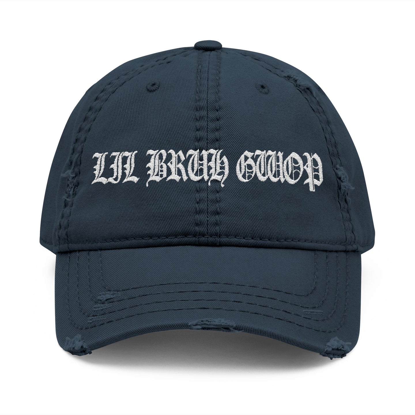 LIL BRUH GWOP DISTRESSED HAT (EMBROIDERY) - MULTI COLORS