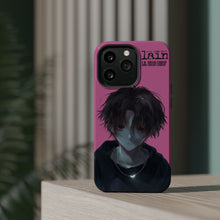 Load image into Gallery viewer, SERIAL EXPERIMENTS LAIN X LIL BRUH GWOP MAGNETIC IMPACT RESISTANT TOUGH PINK PHONE CASE
