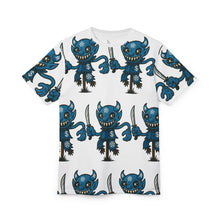 Load image into Gallery viewer, HALLOWEEN LIL BRUH GWOP GWOP CROW SCARECROW KNIFE HALLOWEEN JUGGALO SATANIC SATAN ALL OVER TEE
