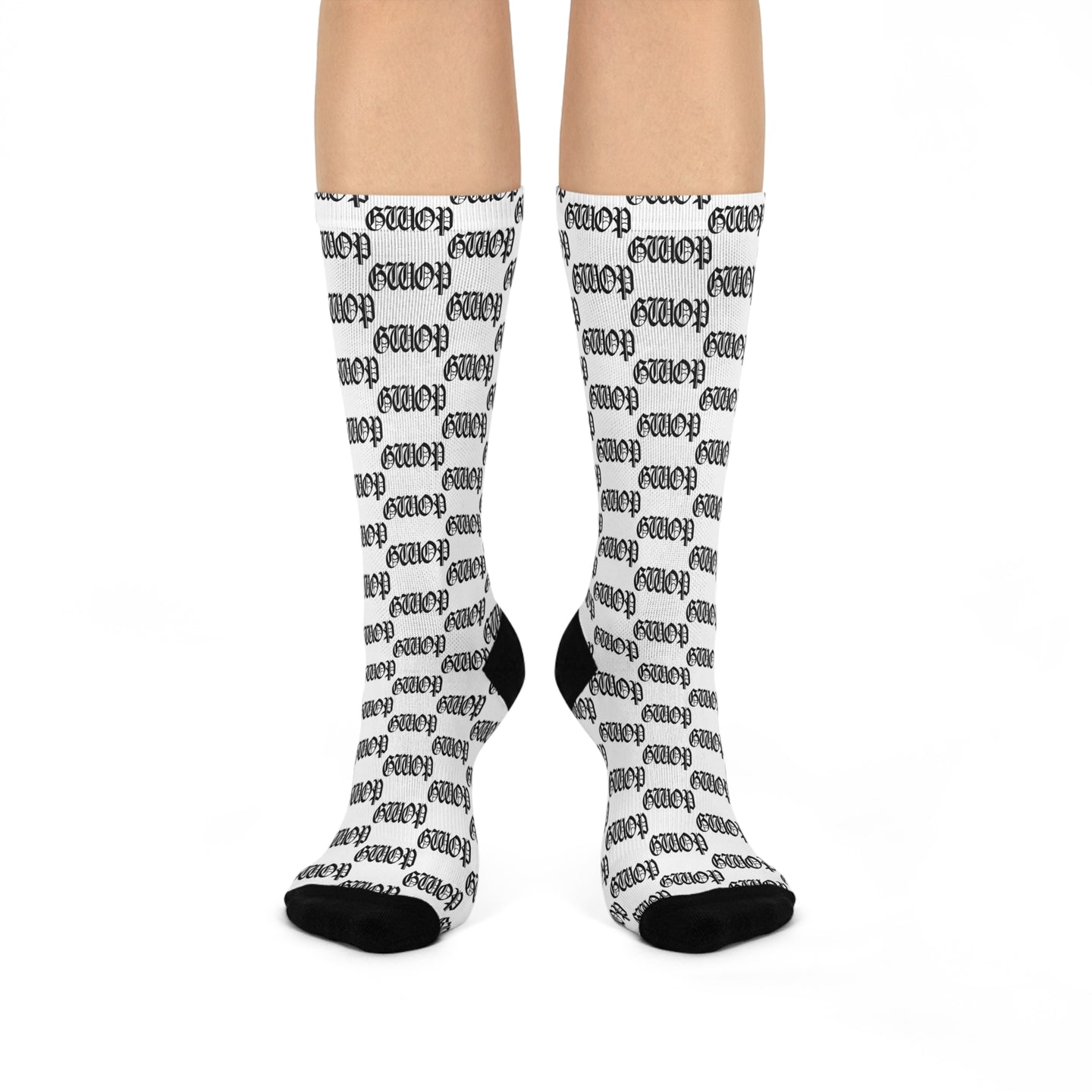 GWOP CREW SOCKS - MONOGRAM WHITE