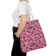 Load image into Gallery viewer, TRIPPY WITCHY MUSHROOM LIL BRUH GWOP® PINK CAMO TOTE BAG 2026
