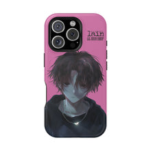 Load image into Gallery viewer, SERIAL EXPERIMENTS LAIN X LIL BRUH GWOP MAGNETIC IMPACT RESISTANT TOUGH PINK PHONE CASE
