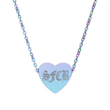 Load image into Gallery viewer, LIL BRUH GWOP X RAINY BEAR SFCB HEART NECKLACE - MULTI COLORS
