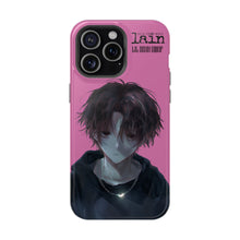 Load image into Gallery viewer, SERIAL EXPERIMENTS LAIN X LIL BRUH GWOP MAGNETIC IMPACT RESISTANT TOUGH PINK PHONE CASE
