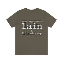 Load image into Gallery viewer, SERIAL EXPERIMENTS LAIN X LIL BRUH GWOP ANIME TEE - MULTI COLORS

