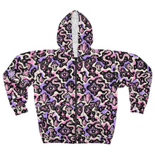 Load image into Gallery viewer, TRIPPY WITCHY MUSHROOM CAMO LIL BRUH GWOP® ZIP UP CUT &amp; SEWN HOODIE
