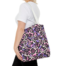 Load image into Gallery viewer, TRIPPY WITCHY MUSHROOM LIL BRUH GWOP® CAMO TOTE BAG 2026
