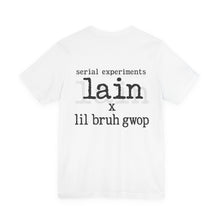 Load image into Gallery viewer, SERIAL EXPERIMENTS LAIN X LIL BRUH GWOP ANIME TEE - MULTI COLORS
