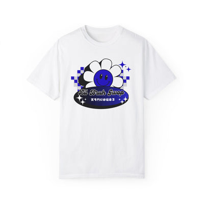スマイルフラワーTシャツ - ホワイト/ブルー