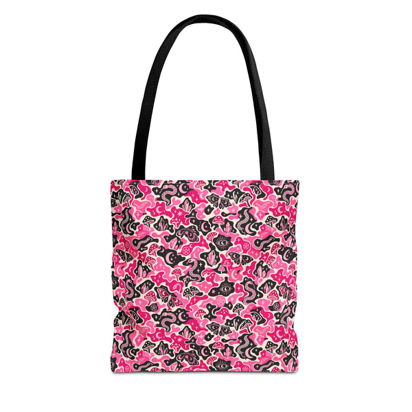 TRIPPY WITCHY MUSHROOM LIL BRUH GWOP® PINK CAMO TOTE BAG 2026
