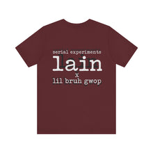Load image into Gallery viewer, SERIAL EXPERIMENTS LAIN X LIL BRUH GWOP ANIME TEE - MULTI COLORS

