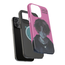 Load image into Gallery viewer, SERIAL EXPERIMENTS LAIN X LIL BRUH GWOP MAGNETIC IMPACT RESISTANT TOUGH PINK PHONE CASE
