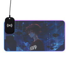 Load image into Gallery viewer, LIL BRUH GWOP ANIME UFO GOODBYE おやすみ LED GAMING MOUSE PAD WIRELESS CHARGING
