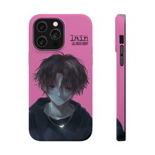 Load image into Gallery viewer, SERIAL EXPERIMENTS LAIN X LIL BRUH GWOP MAGNETIC IMPACT RESISTANT TOUGH PINK PHONE CASE
