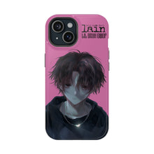 Load image into Gallery viewer, SERIAL EXPERIMENTS LAIN X LIL BRUH GWOP MAGNETIC IMPACT RESISTANT TOUGH PINK PHONE CASE
