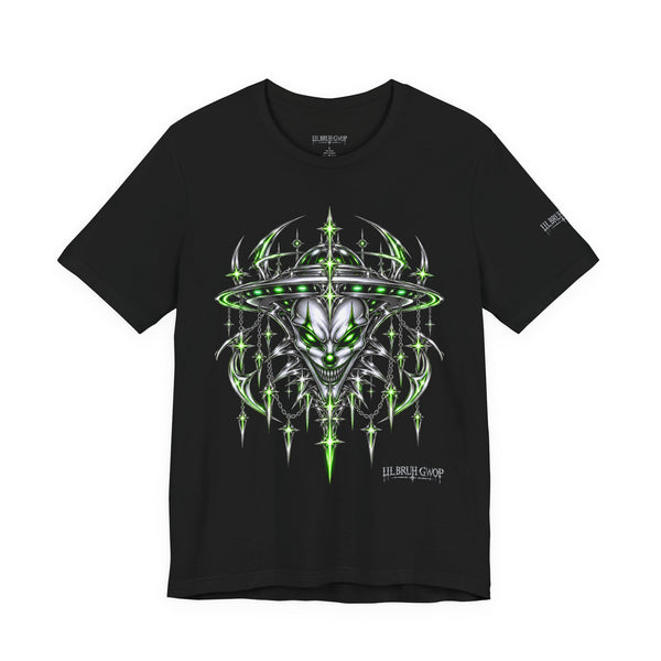 ABDUCTOR UFO JESTER CHROME SIGIL TEE | LIL BRUH GWOP