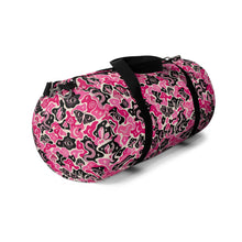 Load image into Gallery viewer, TRIPPY WITCHY MUSHROOM LIL BRUH GWOP® PINK CAMO DUFFEL BAG 2026
