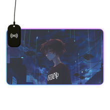 Load image into Gallery viewer, LIL BRUH GWOP ANIME UFO GOODBYE おやすみ LED GAMING MOUSE PAD WIRELESS CHARGING
