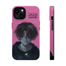 Load image into Gallery viewer, SERIAL EXPERIMENTS LAIN X LIL BRUH GWOP MAGNETIC IMPACT RESISTANT TOUGH PINK PHONE CASE
