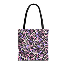 Load image into Gallery viewer, TRIPPY WITCHY MUSHROOM LIL BRUH GWOP® CAMO TOTE BAG 2026
