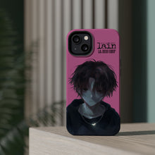 Load image into Gallery viewer, SERIAL EXPERIMENTS LAIN X LIL BRUH GWOP MAGNETIC IMPACT RESISTANT TOUGH PINK PHONE CASE
