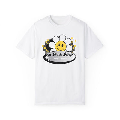 スマイルフラワーTシャツ - ホワイト/イエロー