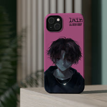 Load image into Gallery viewer, SERIAL EXPERIMENTS LAIN X LIL BRUH GWOP MAGNETIC IMPACT RESISTANT TOUGH PINK PHONE CASE
