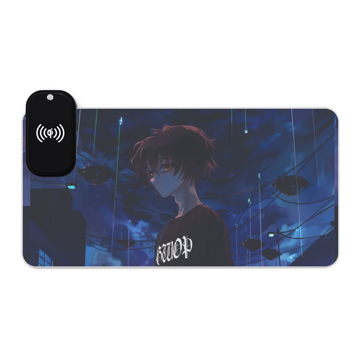 LIL BRUH GWOP ANIME UFO GOODBYE おやすみ LED GAMING MOUSE PAD WIRELESS CHARGING