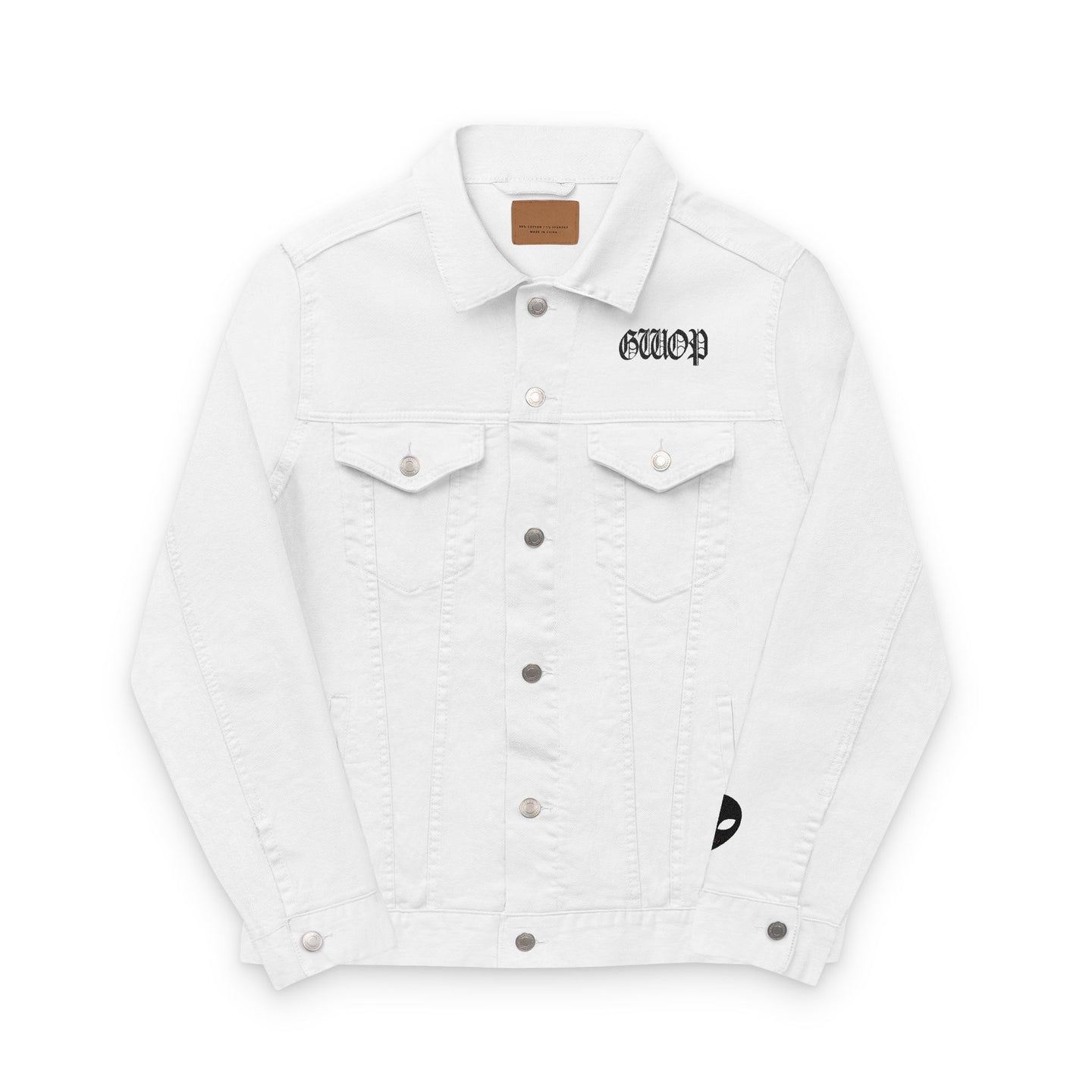 LIL BRUH GWOP DENIM JACKET (Embroidery) - WHITE