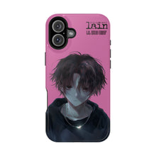 Load image into Gallery viewer, SERIAL EXPERIMENTS LAIN X LIL BRUH GWOP MAGNETIC IMPACT RESISTANT TOUGH PINK PHONE CASE
